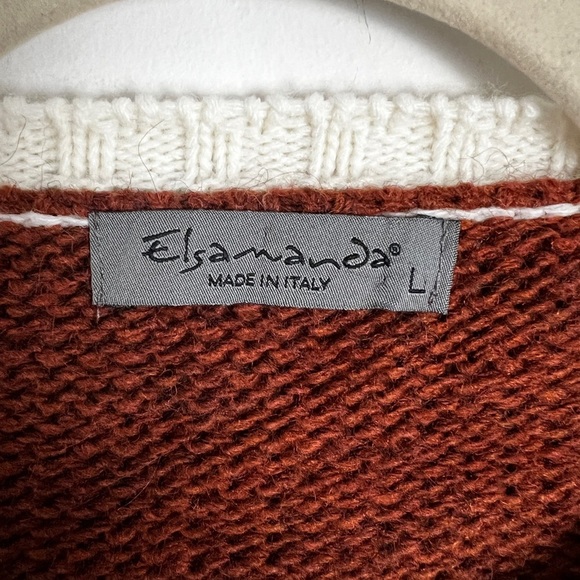 Anthropologie Elsamanda Alpaca Wool Blend Warm Desert Tone Crewneck Sweater L - Picture 8 of 10